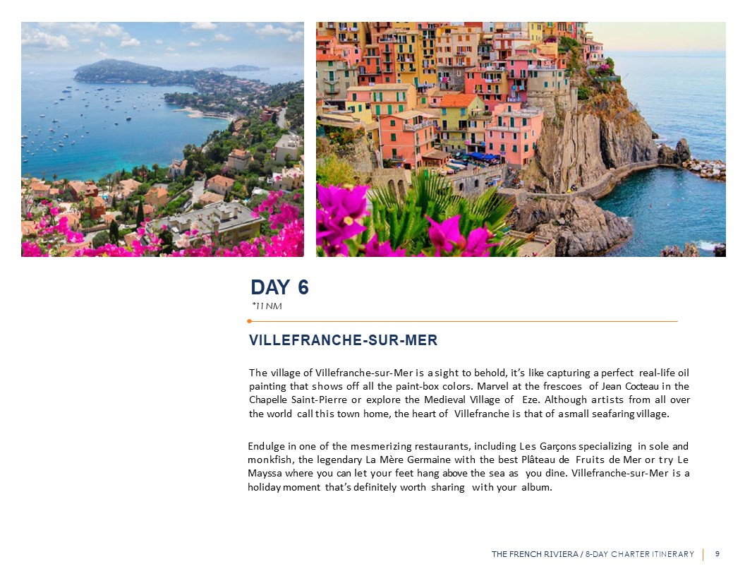 french riviera yacht itinerary